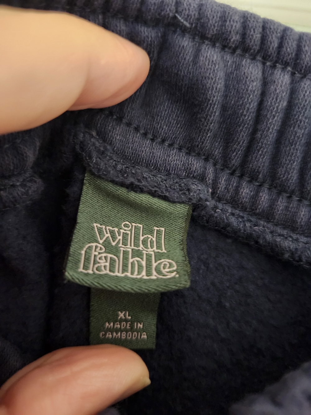 Wild Fable Wide Leg Fleece Sweatpants XL Navy Drawstring NWT - Picture 5 of 8